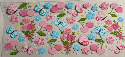 0022-Cherries, Butterflies & Flowers
